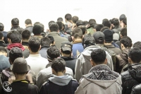 جانب من صلاة الغائب في مدينة ‫ ‏داريا‬ المحاصرة على أرواح شهداء سوريا