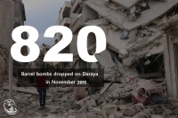 820 barrel bombs dropped on Daraya in November 2015